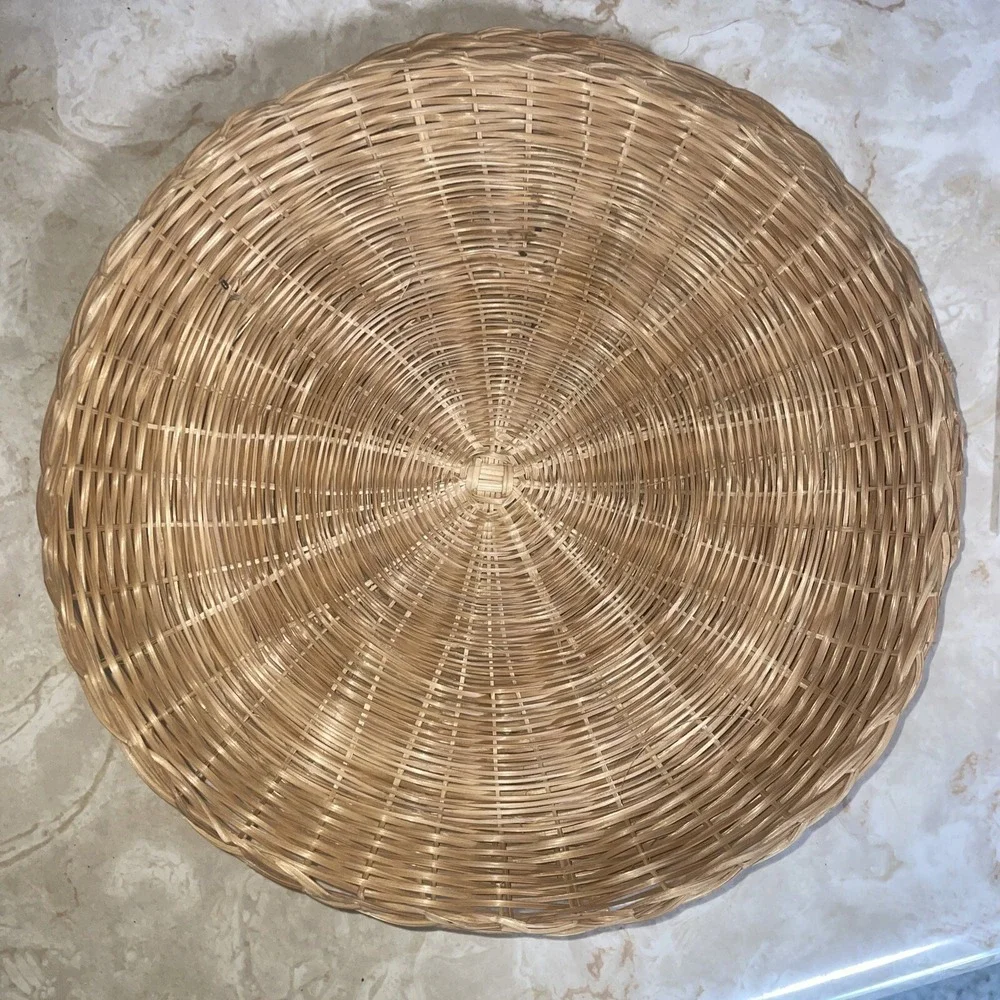 Set‎ Of Four Vintage Rattan Reed Wicker Plate Holders